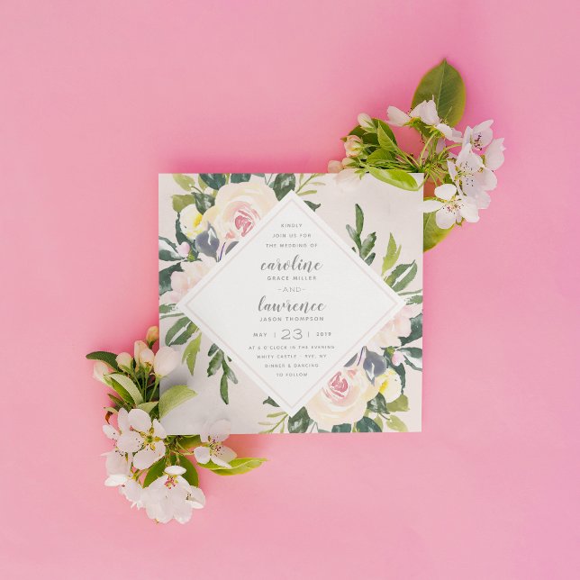 Rubor floral de primavera | Invitación a la boda c (Subido por el creador)