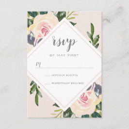 Rubor floral de primavera | Tarjeta RSVP de boda