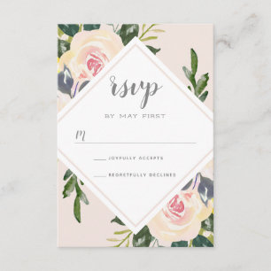 Rubor floral de primavera   Tarjeta RSVP de boda