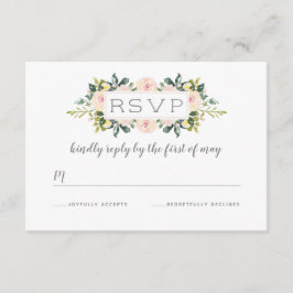 Rubor floral de primavera | Tarjeta RSVP de boda