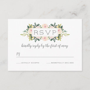 Rubor floral de primavera   Tarjeta RSVP de boda