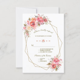 Rubor Floral Gold Purpurina Frame Wedding RSVP