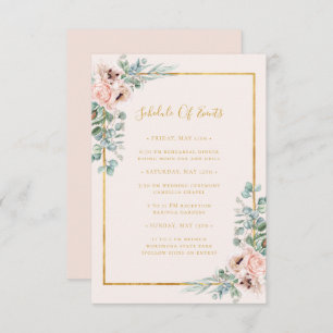 Rubor Floral   Programa de eventos del Boda Pastel