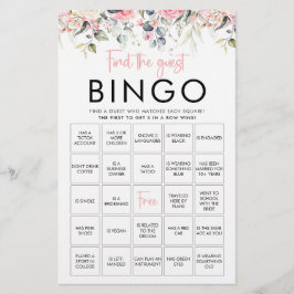 Rubor Floral | Tarjeta de juego de Bingo para enco