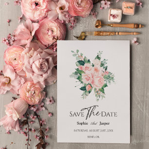Rubor Floral White Wedding Guardar la tarjeta de f
