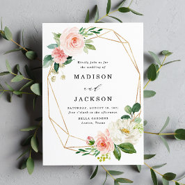 Rubor Florals | Invitación a la boda con marco dor