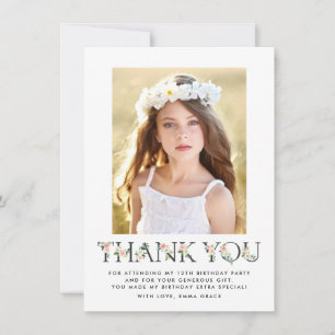 Rubor Florals Tarjeta de agradecimiento de cumpl