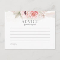 Rubor Flowers Tarjetas de asesoramiento de Baby Sh