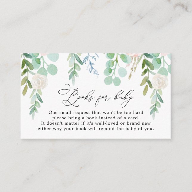 Rubor Garden Books Para La Tarjeta Baby Shower Par (Anverso)