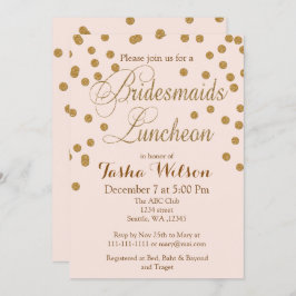 Rubor Gold Purpurina Bridesmaids Invitaciones a Lu