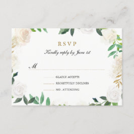 Rubor Gold Watercolor Wreath Wedding RSVP