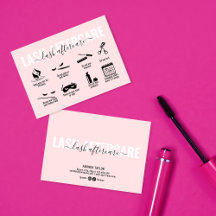 Rubor Lash Aftercare Lashes Tarjeta de postcuidado