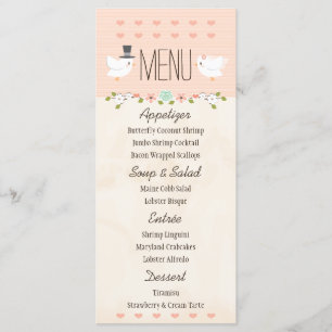 Rubor Love Birds Dove Boda Menu