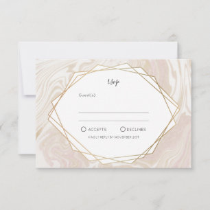 Rubor Marble Faux Gold Geometría Frame RSVP