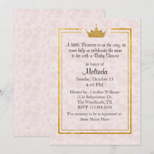 Rubor pálido con invitación a Baby Shower de la Co