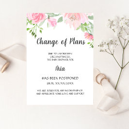 Rubor Peony Change of Plans Shower Invitación