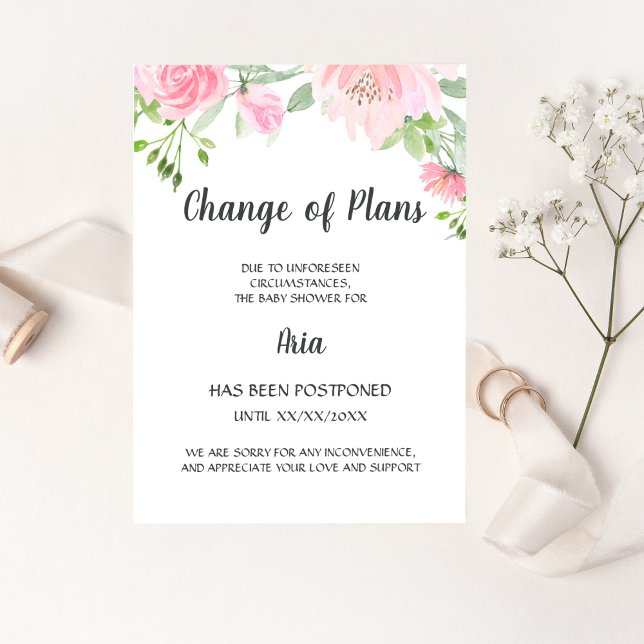 Rubor Peony Change of Plans Shower Invitación (Subido por el creador)