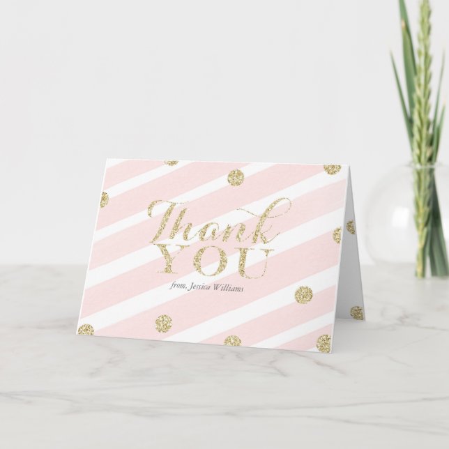 Rubor Pink and Gold Baby Shower | tarjetas de agra (Anverso)