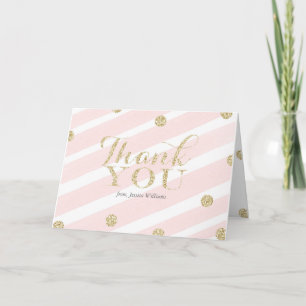 Rubor Pink and Gold Baby Shower   tarjetas de agra