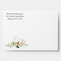 Rubor Pink and Gold Floral Swan Baby Shower