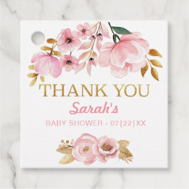 Rubor Pink Baby Shower Gracias Etiqueta De Favor