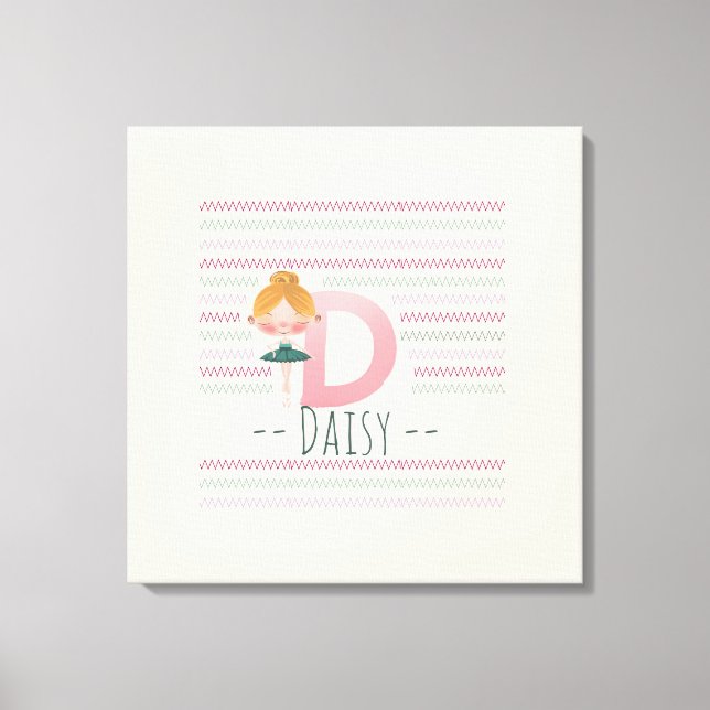 Rubor Pink Ballerina Monograma D - Arte personaliz (Anverso)