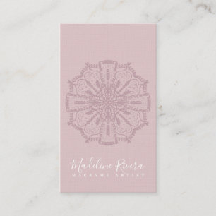 Rubor Pink Boho Mandala Yoga Macrame tarjeta de pr