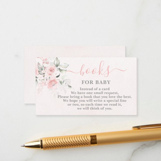 Rubor Pink Books para la tarjeta de bebé (Anverso/Reverso In Situ)