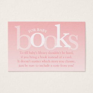 Rubor Pink Bring a Book Baby Shower Card