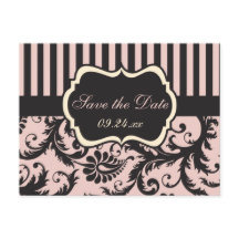 Rubor Pink, Cream, Gray Damask Guardar la tarjeta