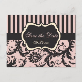 Rubor Pink, Cream, Gray Damask Guardar la tarjeta 