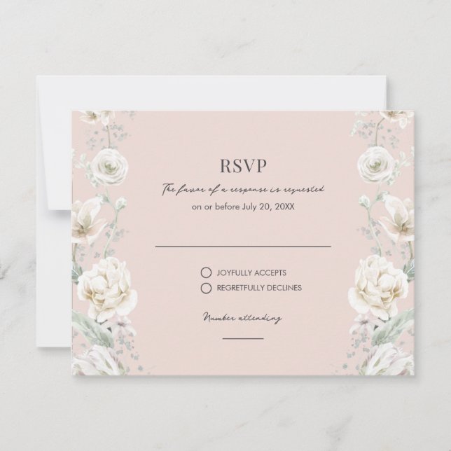 Rubor Pink Floral Dream Wedam RSVP (Anverso)