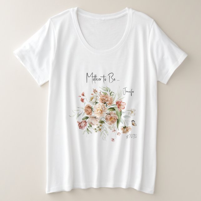 Rubor Pink Florals, Madre-en-Ser, Chica Baby Showe (Anverso del diseño)
