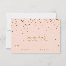 Rubor Pink & Gold Confetti Wedding RSVP