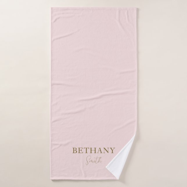 Rubor Pink Gold Name (Toalla de baño)