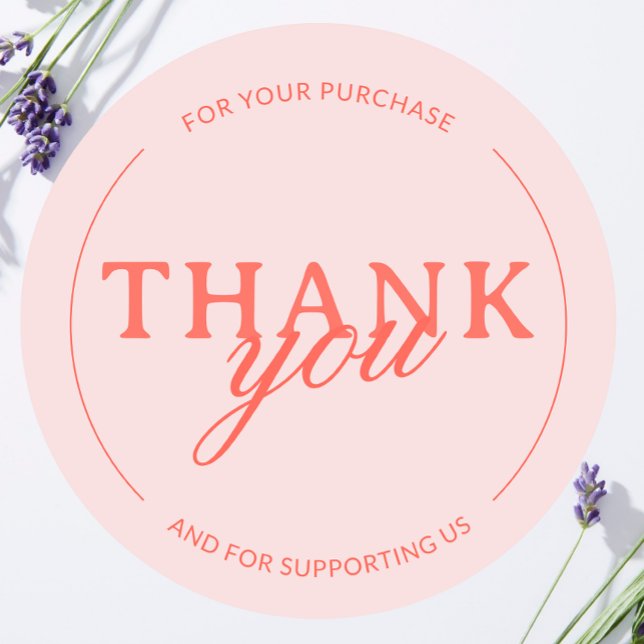 Rubor Pink Gracias Pegatina Minimalista Femenina (Subido por el creador)