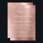 Rubor Pink - Invitación a una boda elegante con or<br><div class="desc">Personalice con su nombre y fecha boda esta invitación a una boda metálica elegante de oro rosa. Esta invitación a la boda Metalizado de acero inoxidable de Rosa Gold Faux coincide con la colección de Bodas de oro de Rosa. Si necesita artículos adicionales de Rosa Gold Boda que coincidan, no...</div>