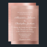 Rubor Pink - Invitación a una boda elegante con or<br><div class="desc">Personalice con su nombre y fecha boda esta invitación a una boda metálica elegante de oro rosa. Esta invitación a la boda Metalizado de acero inoxidable de Rosa Gold Faux coincide con la colección de Bodas de oro de Rosa. Si necesita artículos adicionales de Rosa Gold Boda que coincidan, no...</div>