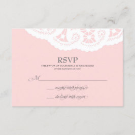 Rubor Pink Lace Doily Wedding RSVP