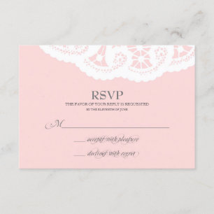 Rubor Pink Lace Doily Wedding RSVP
