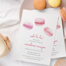 Rubor Pink Macarons Dulce Invitación Dieciséis