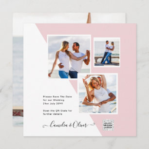 Rubor PINK Photo Wedding Invitar código QR Guardar