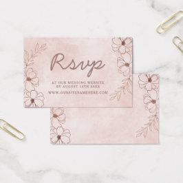 Rubor Pink & Rosa Gold Website RSVP Insertar tarje