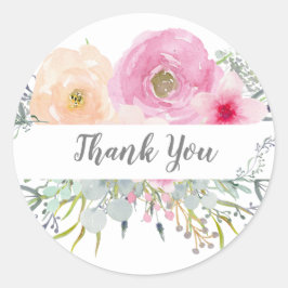 Rubor Pink Sage Gracias Pegatinas BOHO Floral