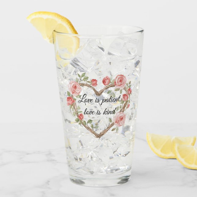 Rubor Romántico Rosa Floral Heart Love (Anverso (hielo))