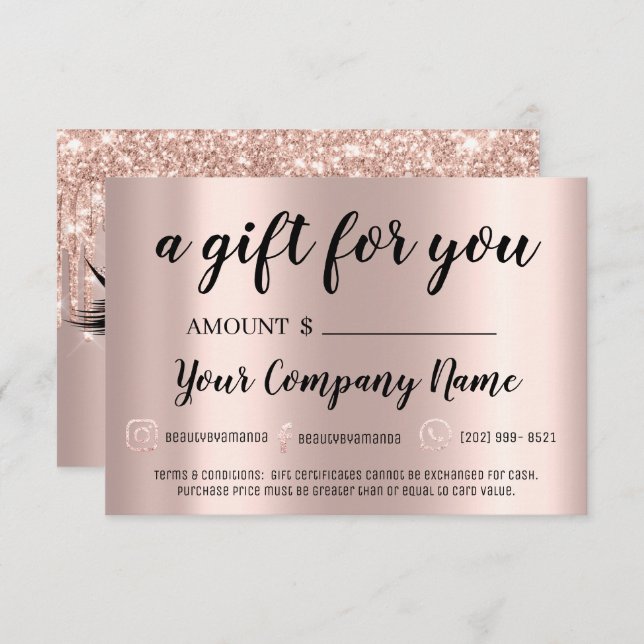 Rubor Rosa de extensión Lash Brows Certificado de  (Anverso / Reverso)