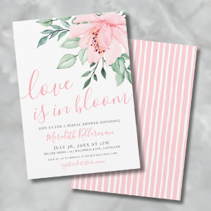 Rubor Rosa Floral El Amor Está en Flor Invitación