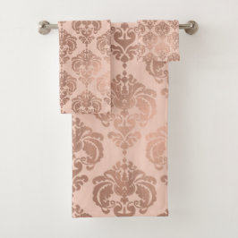 Rubor Rosa Oro Rosado Glam Damask Moderno