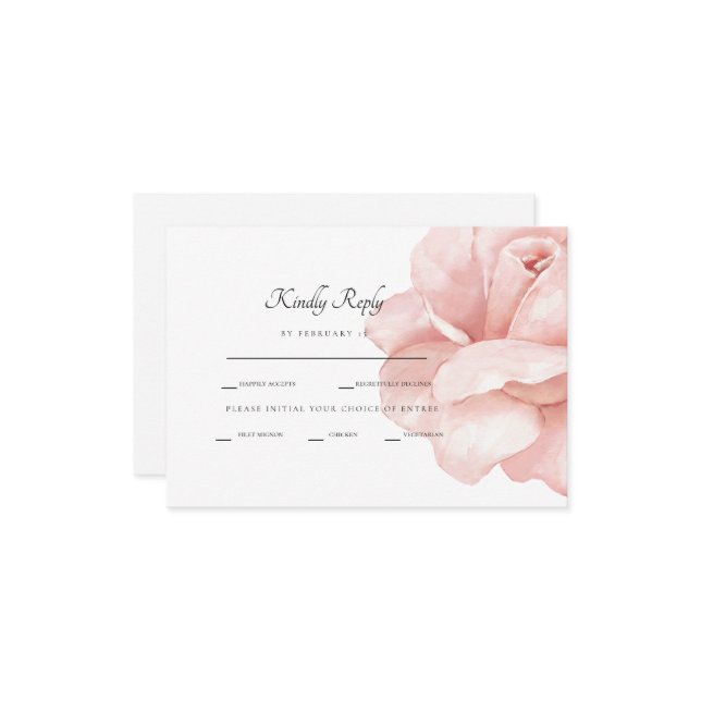 Rubor Rosa Wedding Dinner White RSVP (Anverso/Reverso In Situ)