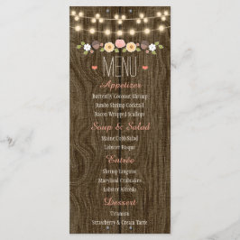 Rubor String of Lights Rustic Fall Wedding Menu